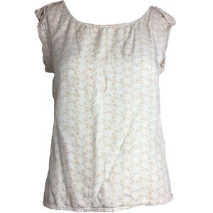 J.CREW Floral White peach blouse